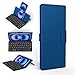 CACOE Tastiera Bluetooth Con Supporto, Mini Portatile Super Leggero, Pieghevole, A Doppio Canale per Cellulare, Smartphone e Altro iOS Android Windows, Mare Blu immagine