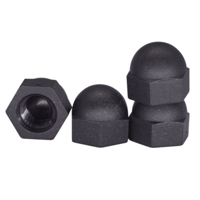 Tuercas hexagonales M3 M4 M5 M6 M8 M10 M12 Tuerca ciega de Nailon Tuerca de plástico Negra con Tuerca ciega Bola Decorativa Tornillo Tuerca de Nailon