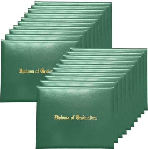 Pochettes vertes MyGradDay en cuir lisse protégeant vos dossiers de 21,6x27,9 cm
