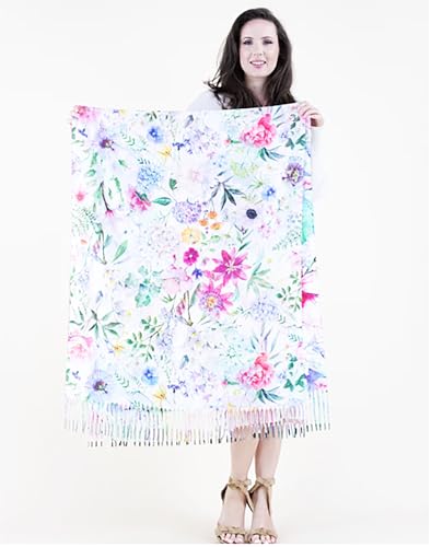 Double-Sided Large Wearable Art Scarf, Cashmere-Feel Reversible Iconic Classic Artworks by Legendary Artists4