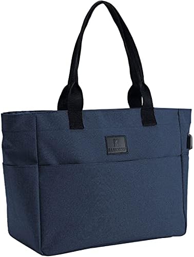 Large Laptop Tote Bag For Women Work Fits 15.6 inch -17 inch Shoulder Bag USB Teacher Bags With Many Pockets, Blue