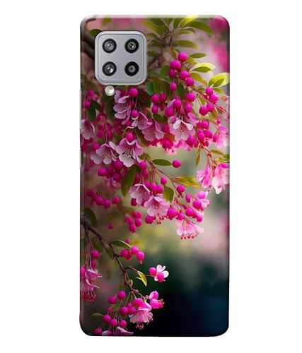 Image of Pink Floral Flowers Printed Hard Back Case Cover Compatible for Samsung Galaxy A22 5G (Multicolor) - D1662