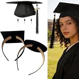 BYNYTO Graduation Cap Headband, Firm Anti-fall HairBand for Graduation Hat, Grad Cap Headband Insert, Secures and Keeps Hairstyle, Hat Accessories for Graduates, Students, Women
