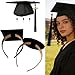 BYNYTO Graduation Cap Headband, Firm Anti-fall HairBand for Graduation Hat, Grad Cap Headband Insert, Secures and Keeps Hairstyle, Hat Accessories for Graduates, Students, Women