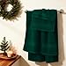 COZYART Dark Green Bath Towel Set 6Pcs, Turkish Cotton Hotel Soft Absorbent Thick Bathroom Towel Sets of 6 with 2 Large Bath Towels, 2 Hand Towels, 2 Washclothes, 650 GSM