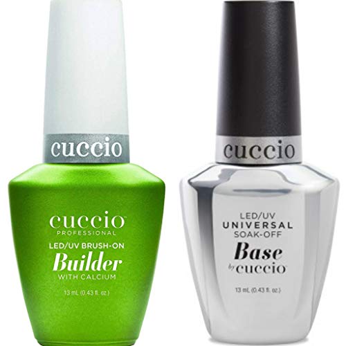 Cuccio LED/UV Brush-On Builder Gel with Calcium + Universal Soak-Off Base DUO 15ml each