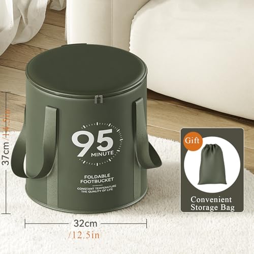 Bañera plegable portátil para pies con asa verde miniatura 7