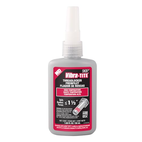Vibra-TITE - 13750 137 Permanent High Temperature and High Strength Anaerobic Threadlocker, 50 ml Bottle, Red