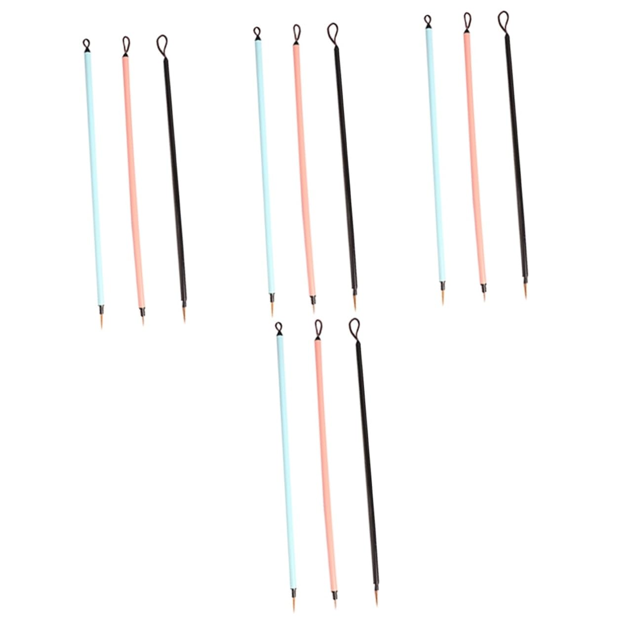 Veemoon 4sets Calligraphy Brush Fine Detailing Paint Brush Lightweight Watercolor Painting Line Portable 3pcs*4