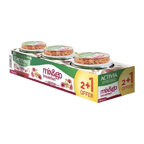 Activia Raspberry Chia Granola Mix & Go Yogurt Value Pack 3 x 150 g