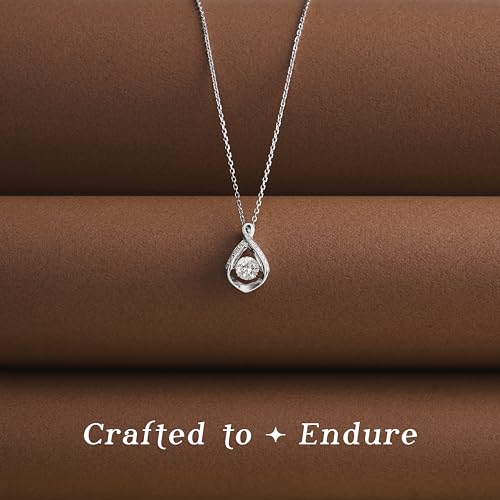 ARINZA 1 Carat Moissanite Necklace for Women, Infinity Dancing Diamond Pendant, 925 Sterling Silver, 18+2 Inch Chain, Jewelry Gift for Her, Wife Mom, Anniversary, Birthday, Lady outfit4