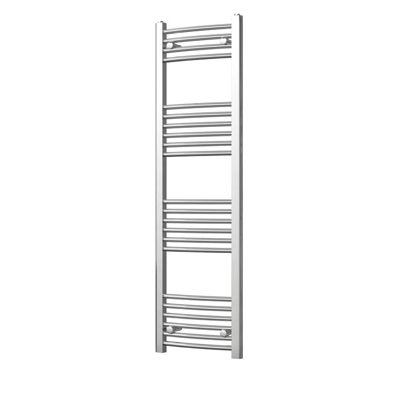 Heated Curved Chrome Towel Rail - For Luxurious Bathrooms - Efficient Towel Warmer & Storage Rack - Bathroom Radiator Towel Rail with Stylish Towel Holder - Easy Installation - H1400mm x W400mm