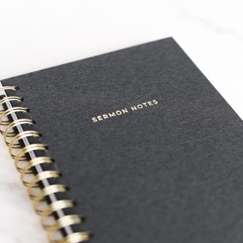 Carnet de notes de prêches à spirale et journal dévotion chrétienne