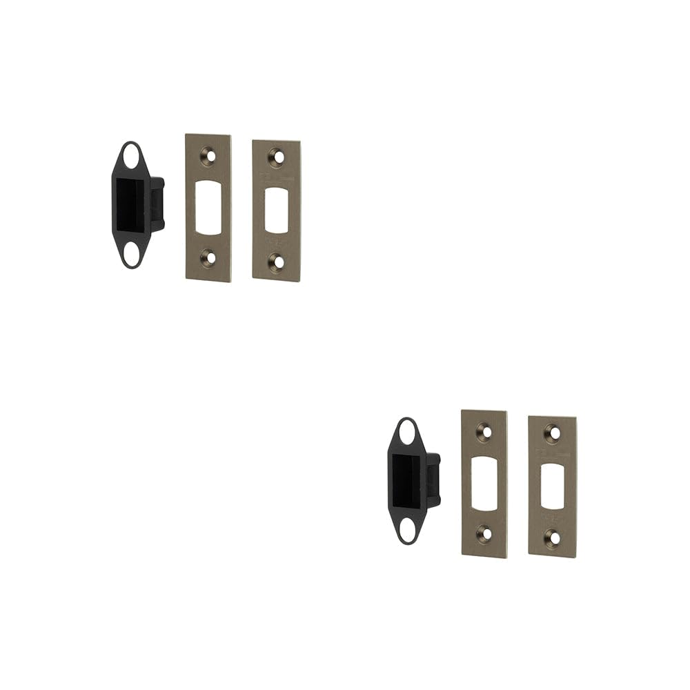 Loops Antique Brass 2 Pack Heavy Duty Tubular Deadbolt Accessory Packs In Finish - Door Bolt