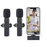 Wireless Lavalier Microphone for iphone Plug-Play Mic Video Recording Noise Reduction Tiktok YouTube Facebook Live Stream(Lighting port with 2Mic)