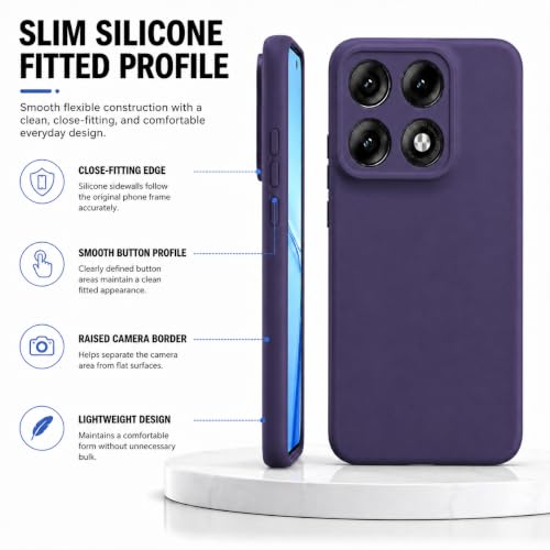 Image of FIRST MART Matte Silicone Back Cover for Motorola Edge 70 Max - Purple