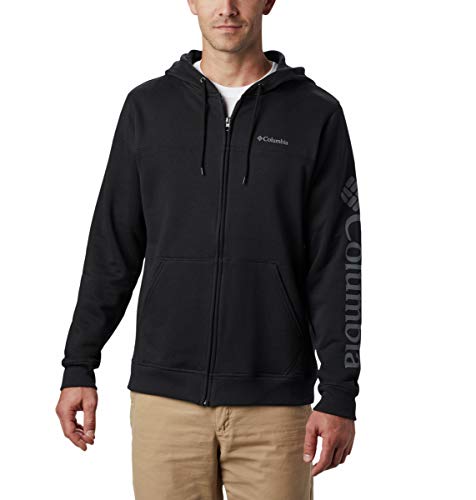 Columbia Men's Logo Fleece Full Zip, Black/City Grey, 3X Big