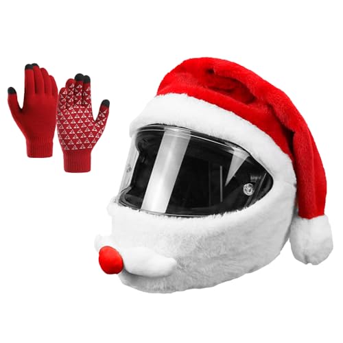 Weihnachtsmütze Helm, CJBIN Motorradhelm Überzug Weihnachtsmann,...