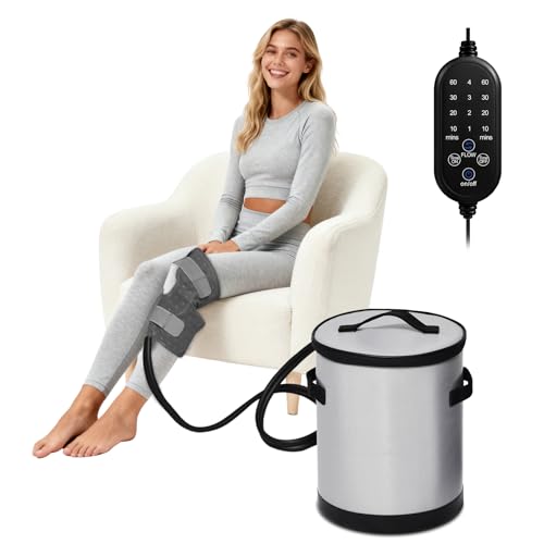 Cold Therapy Machine, Ice Machine for Knee Surgery, Help with Knee Pain Cold Water Circulating System with Pump, Adjustable Timer, Great for ACL,Swelling, Sprains (Gray)