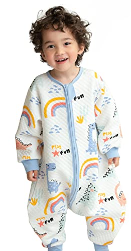 Chilsuessy Baby Ganzjahres Schlafsack mit Füßen 1.5 Tog Kinder Schlafsäcke für Säugling Kleinkind Kinder Schlafsack mit Beinen Ganzjährig Schlafsack, Dinosaurier, L/Baby Höhe 100-115cm Cover