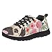 Biyejit Tenis para niños, ligeros, transpirables, para correr, tenis para niños y niñas, Perro carlino floral, 30 EU