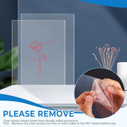 Image of TKOnline 15 PCS Plexiglass Sheets, 5 inch x 7 inch x 0.04 Clear PET Sheet Panels, Clear Acrylic Plastic Sheet for Picture Frame, Invitations, Poster Frames Plastic Board Visit the TKOnline Store