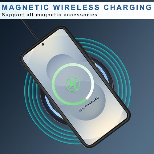 Image of CEDO Backcover for Samsung Galaxy S25 Plus (5G) | Compatible with Magsafe Wireless Charging | Camera Protection Shockproof Case | Magnetic Ring Lock Transparent Acrylic Clear Backcase (Black)