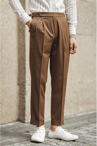 Men's Suit Dress Pant Trousers Slim Fit Elasticated Waist Business Pants2