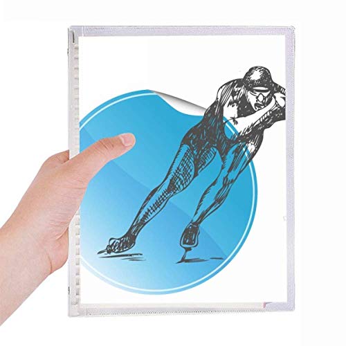 Carnet de sport d'hiver spirales rechargeables bleu aquarelle et suivi randonnée