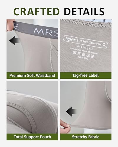 MrSure Men's Underwear Boxer Briefs Multipack with Breathable Moisture-Wicking Comfort and Assorted Colors (7 Pack)4