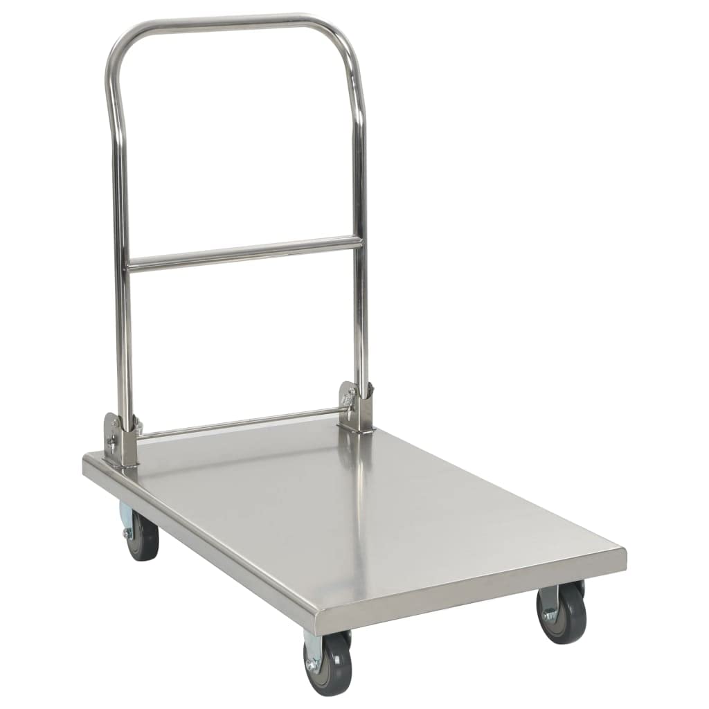 Homgoday Plataforma Carro Plata 82x53x86 cm Acero Inoxidable