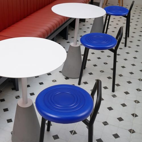 Cojín de taburete redondo de bar azul para muebles de salón 7