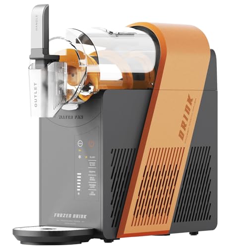 Image of VECYS Slushie Machine, Frozen Drink Maker for Home, 6 Preset Modes (Slush /Spiked Slush /Frappe /Milkshake /Frozen Juice /Soft Ice Cream), 10 Level Texture Control, Dishwasher-Safe, 50.7 fl oz, Orange