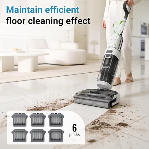 Image of Nukisa Vacuum Filter Replacement Compatible with Tineco Floor One S5 Combo / S9 Artist Pro /Switch S6 Wet and Dry Vacuum Cleaner, The Accerssorise Parts is 6 Packs Replacement Filters