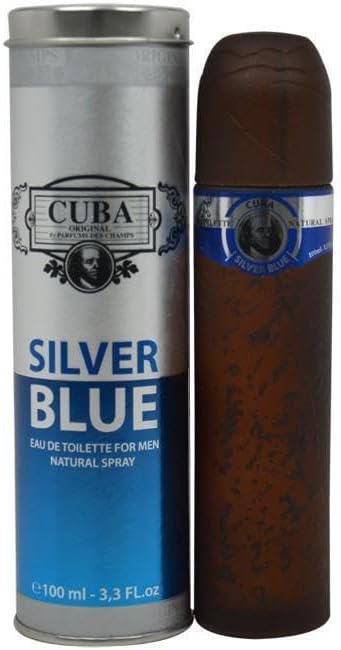 Modaleo Collections Parfums De France Cuba Orange, Gold, Black, Royal Eau Toilette Spray 100 ml Each (CUBA Silver Blue 100ML)