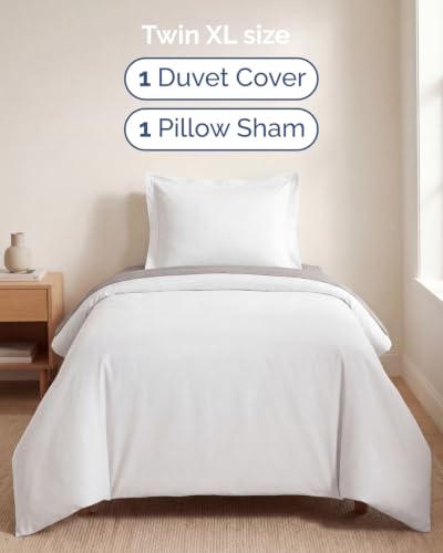 Image of Duvet Cover Twin /Twin XL - 2 Piece Set, College Dorm Room - White