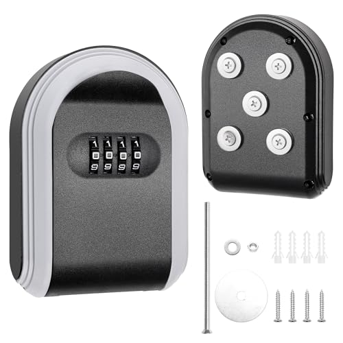 Coldairsoap Magnetic Key Holder with Lock for Indoor, Outdoor Store Key