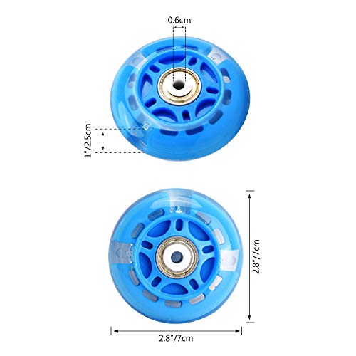 Tobwolf 4 Pack 70Mm 82A Light Up Inline Skate Wheels, Led Roller Skate Wheels, Led Flash Flashing Replacement Wheel With Abec-7 Bearings For Teens #TOP6