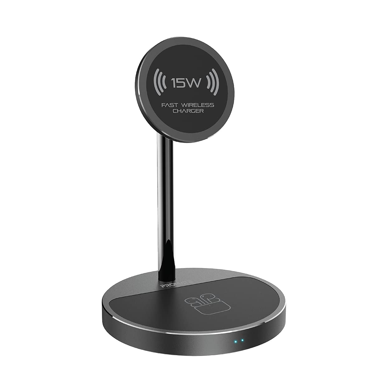 Promate Magnetic Wireless Charger for iPhone 12, 3-in-1 Aluminum Alloy Mag-Safe 15W Fast Wireless Charging Station with 5W Charging Pad and 20W USB-C Power Delivery Port, AuraBase-PD20