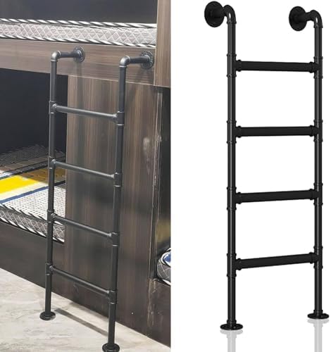 Wrought Iron Egress Ladder for Basements, Attics & Bunk Beds - Heavy-Duty Metal Step Ladder for Loft, RV, High Bed, Deck, Apartment Safety & Access