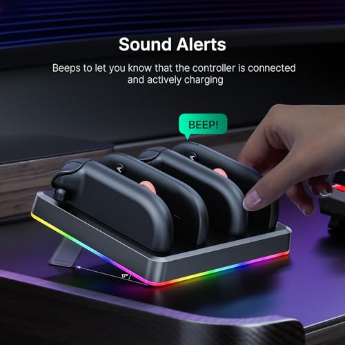 Base para Joy-con y estación de carga NexiGo compatible con Nintendo Switch 2 con soporte 4