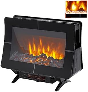 EROMMY Electric Fireplace with Two Styles Flame Effect Fire, 1000/2000W Stove Heater with Independent LED Lighting, Heating Controls & Flame Panoramic Design With Large Window