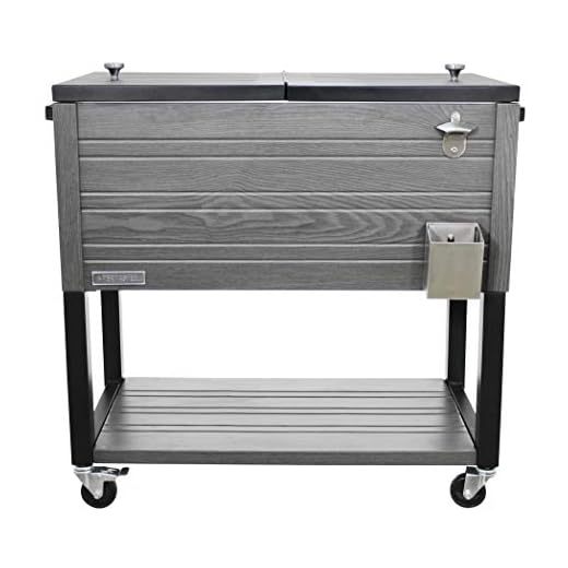 Permasteel PS-205-GRY-AM 80 Quart Patio Cooler, Gray