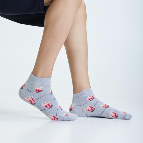 Image of Mint & Oak Men Ankle Socks, Printed Funky Socks, Cotton Unisex Ankle Length Sock, Odour Free Socks - Pack of 1