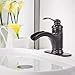 Homevacious Waterfall Bathroom Faucet Oil Rubbed Bronze Single Handle Black Bath Tub Lavatory Sink Vanity Basin Faucets One Hole Lever Mixer Tap Deck Mount Brass Commercial Supply Hose Lead-Free