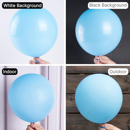 Image of PartyWoo Light Blue Balloons 100 pcs 10 Inch Baby Pastel Sky Aqua Blue Latex Balloons for Graduation Baby Shower Gender Reveal Weddings Under the Sea Birthday Party Decorations Blue-Y4