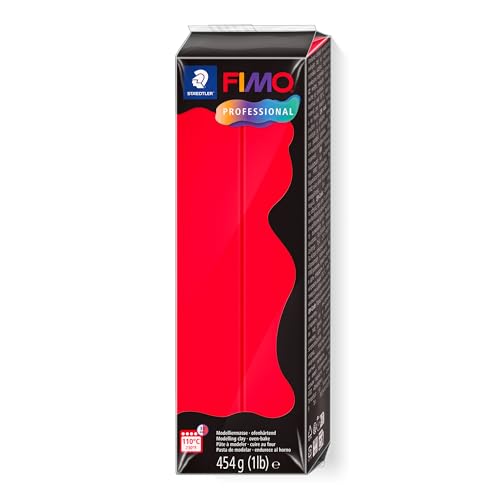 Rayher 34448287 Fimo Professional Grand Bloc, Rouge classique, 454g