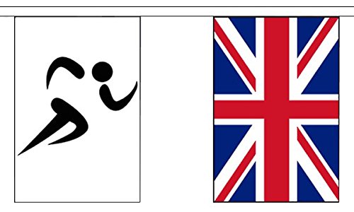 Flagtex Sports and UK Fabric Bunting – 9m with 30 Flags – Fabric for Indoor & Outdoor Use – String Flags Banners British Checkered Racing Sports Day Event Competition