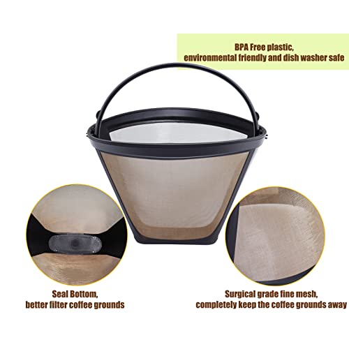 Reusable Coffee Filter Replacement Compatible With Ninja Coffee Brewer Cfp201 Cfp301 Cp307 Cf021 10-12Cup Coffee Maker, #4 Fine Mesh Filter For Easy Clean Permanent Coffee Filter (3Pack ) #TOP2