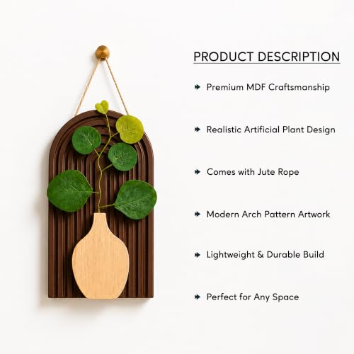 Image of Art Street Boho Floral Art with for Living Room, Modern MDF Set for Home Decor, Aesthetic Hanging Showpiece, Bedroom & Office Decoration, (Size 13 x 23 cm)
